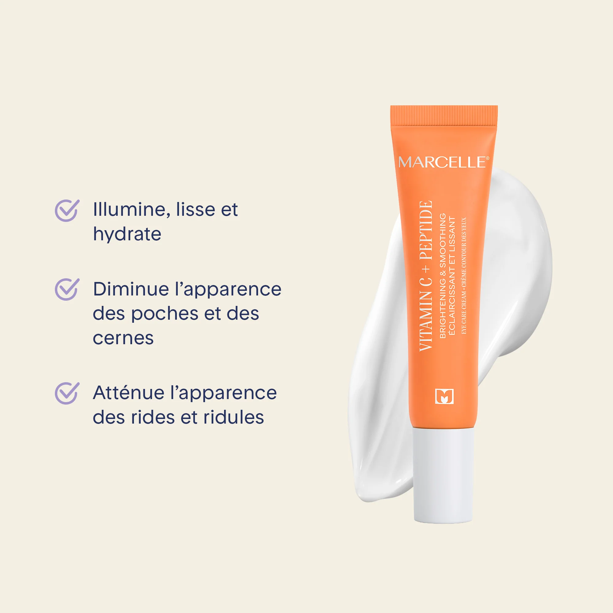 Crème contour des yeux - Éclaircissante et lissante vitamine C + peptide - Image 3