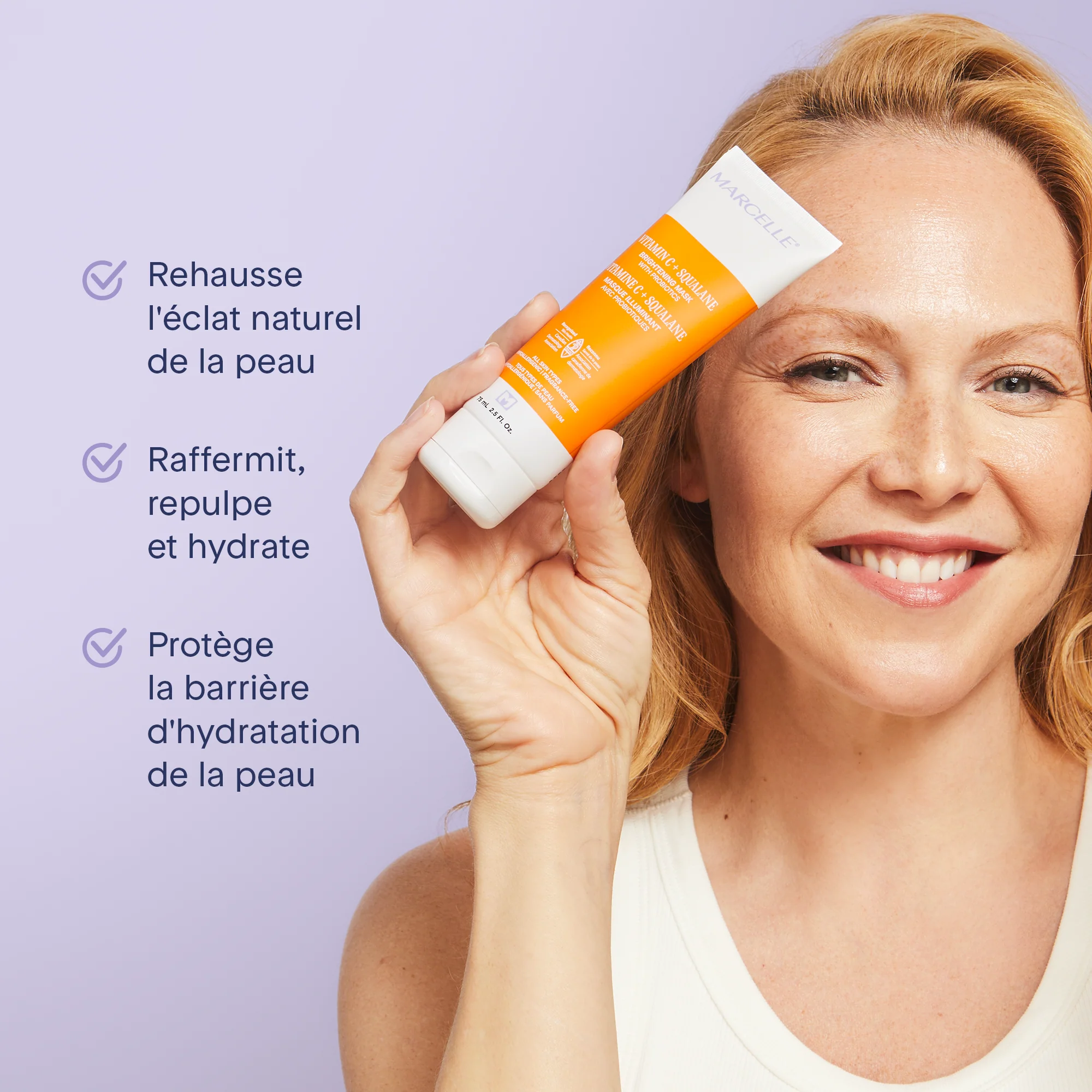 Vitamine C + Squalane Masque illuminant avec probiotiques - Image 3
