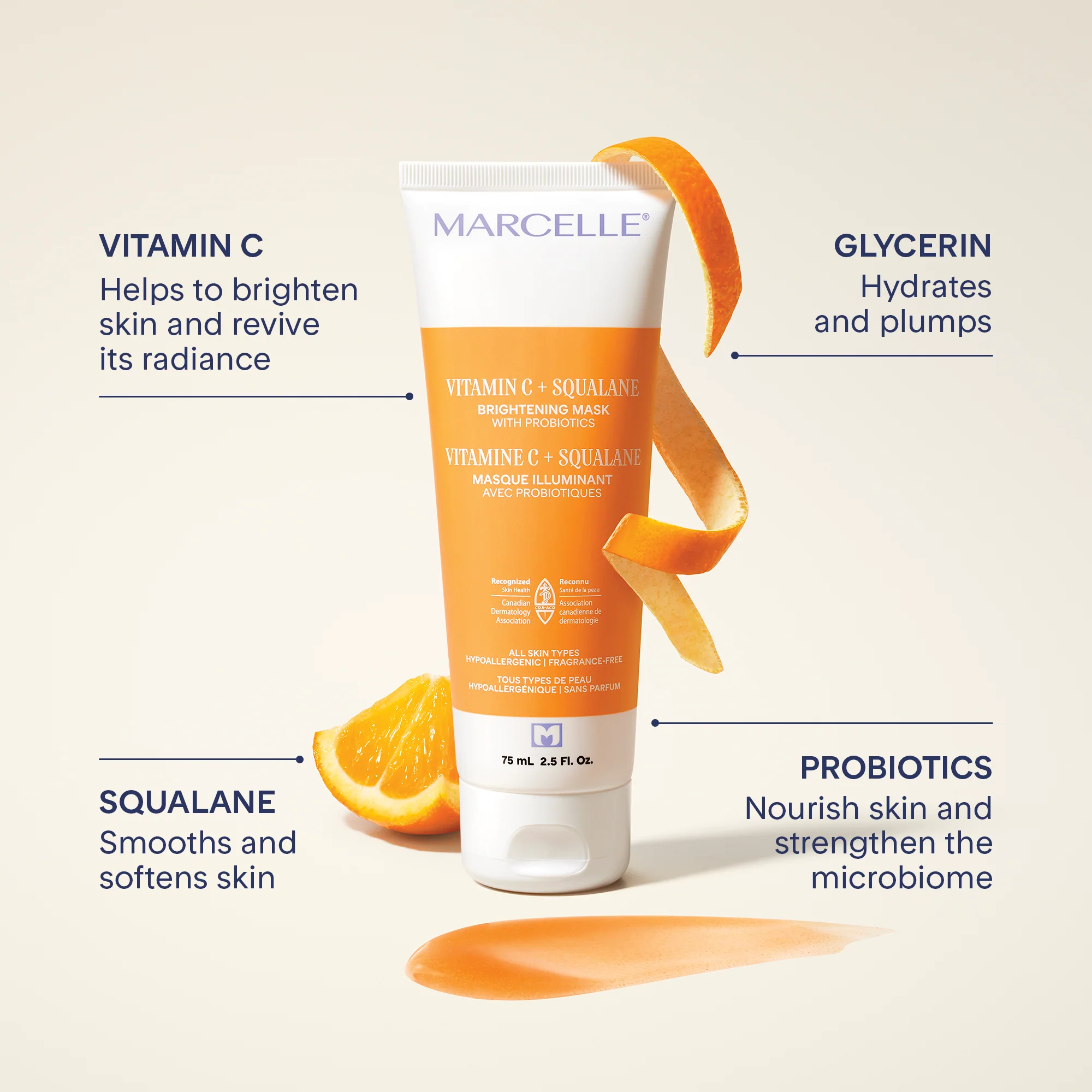 Vitamine C + Squalane Masque illuminant avec probiotiques - Image 4