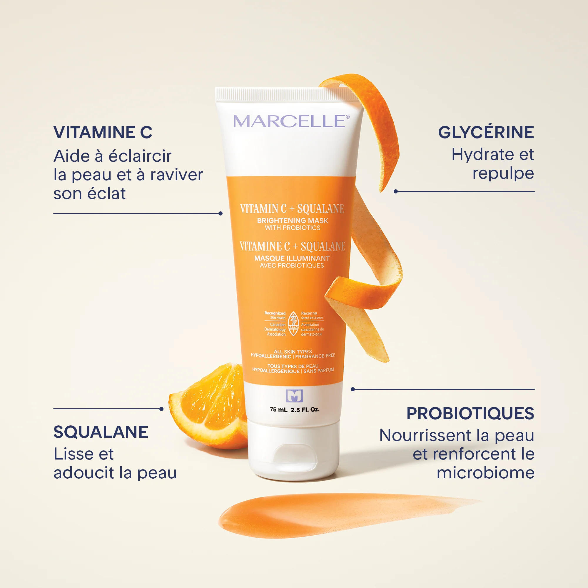 Vitamine C + Squalane Masque illuminant avec probiotiques - Image 5